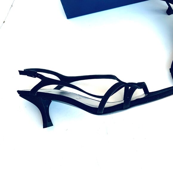 Stewart Weitzman Black REVERSAL Sandal Strap Closure 8.5 M - Picture 4 of 8